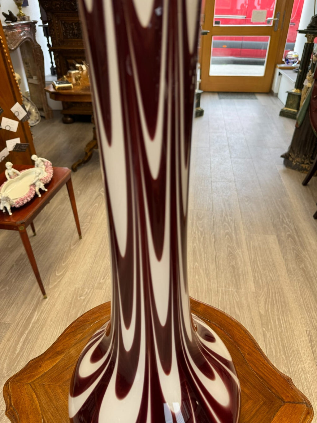 Vintage Bodenvase grosse Vase aus Glas Lollipop Space Age Schott Zwiesel 73x27cm