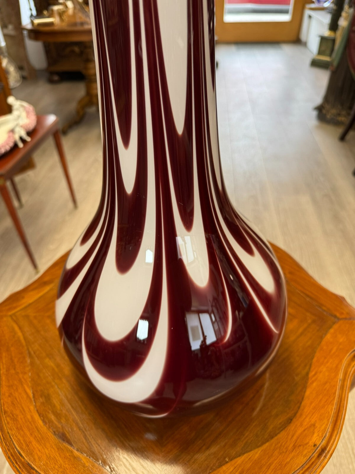 Vintage Bodenvase grosse Vase aus Glas Lollipop Space Age Schott Zwiesel 73x27cm