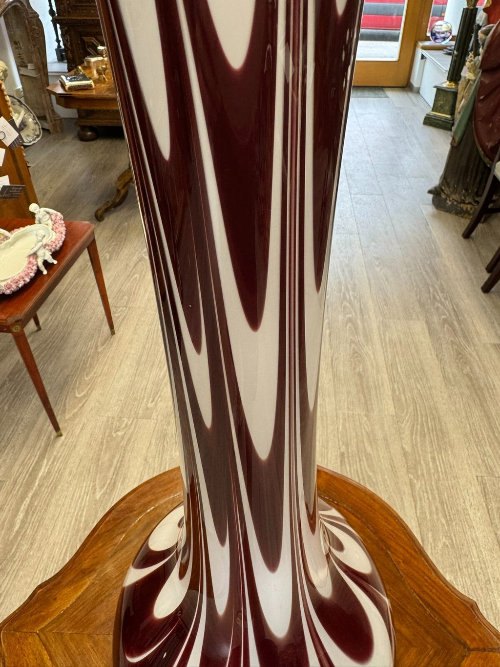 Vintage Bodenvase grosse Vase aus Glas Lollipop Space Age Schott Zwiesel 73x27cm
