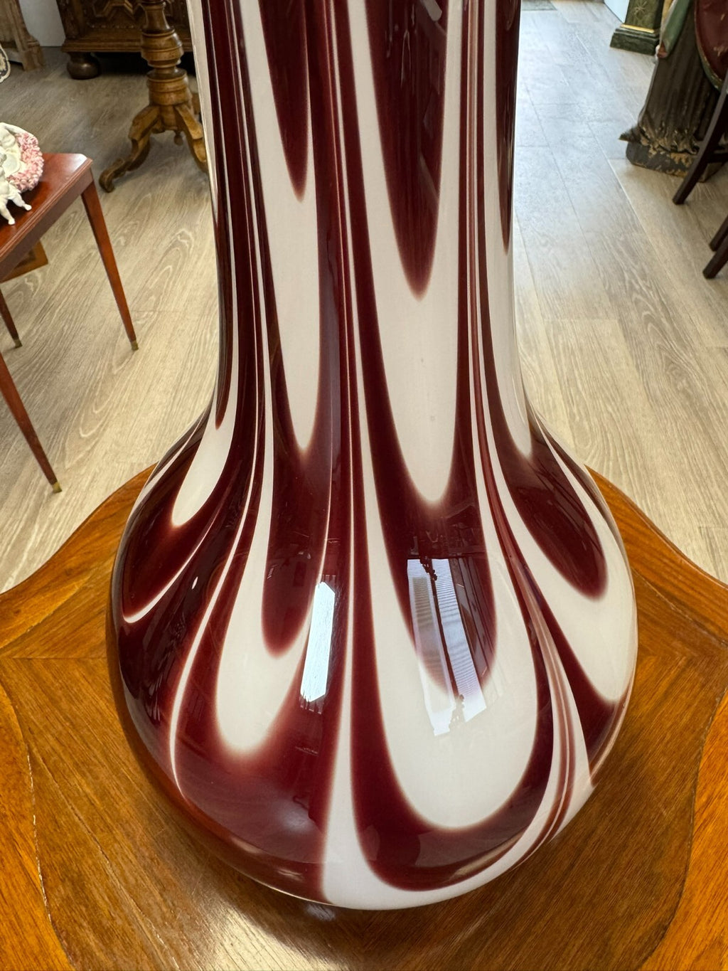 Vintage Bodenvase grosse Vase aus Glas Lollipop Space Age Schott Zwiesel 73x27cm