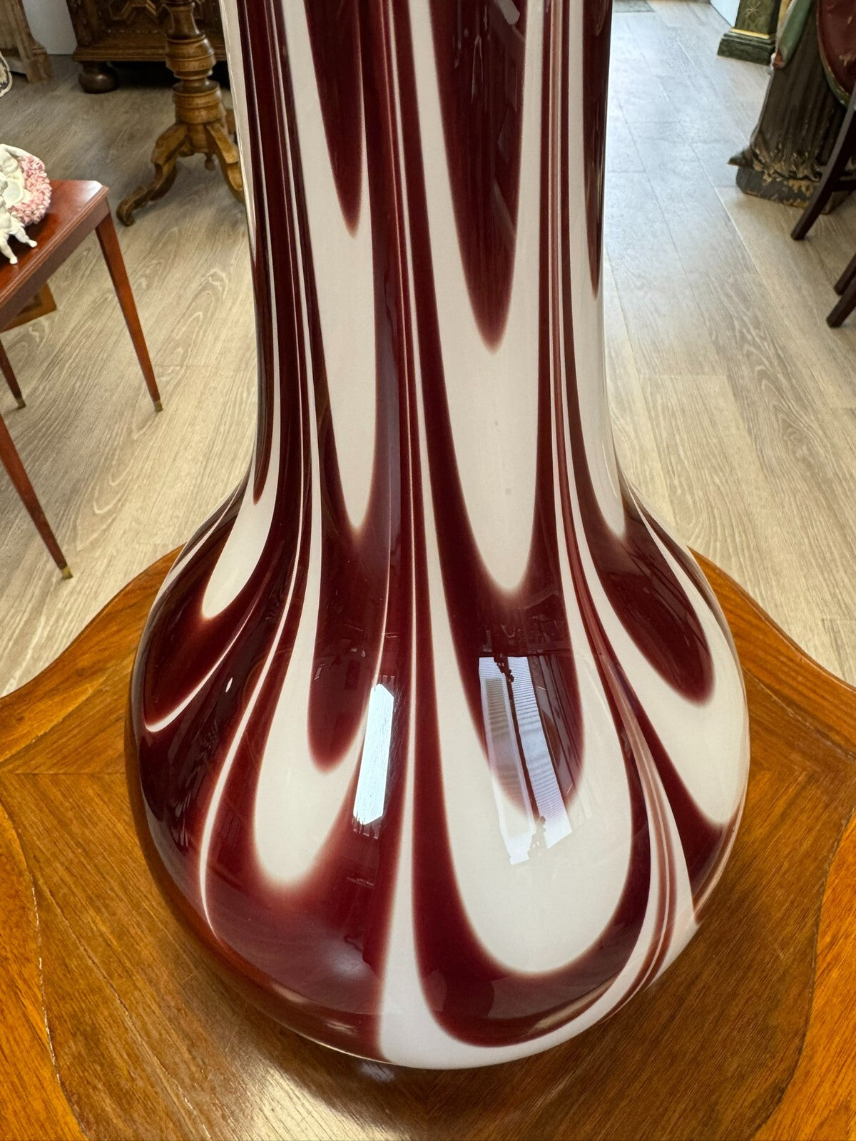 Vintage Bodenvase grosse Vase aus Glas Lollipop Space Age Schott Zwiesel 73x27cm