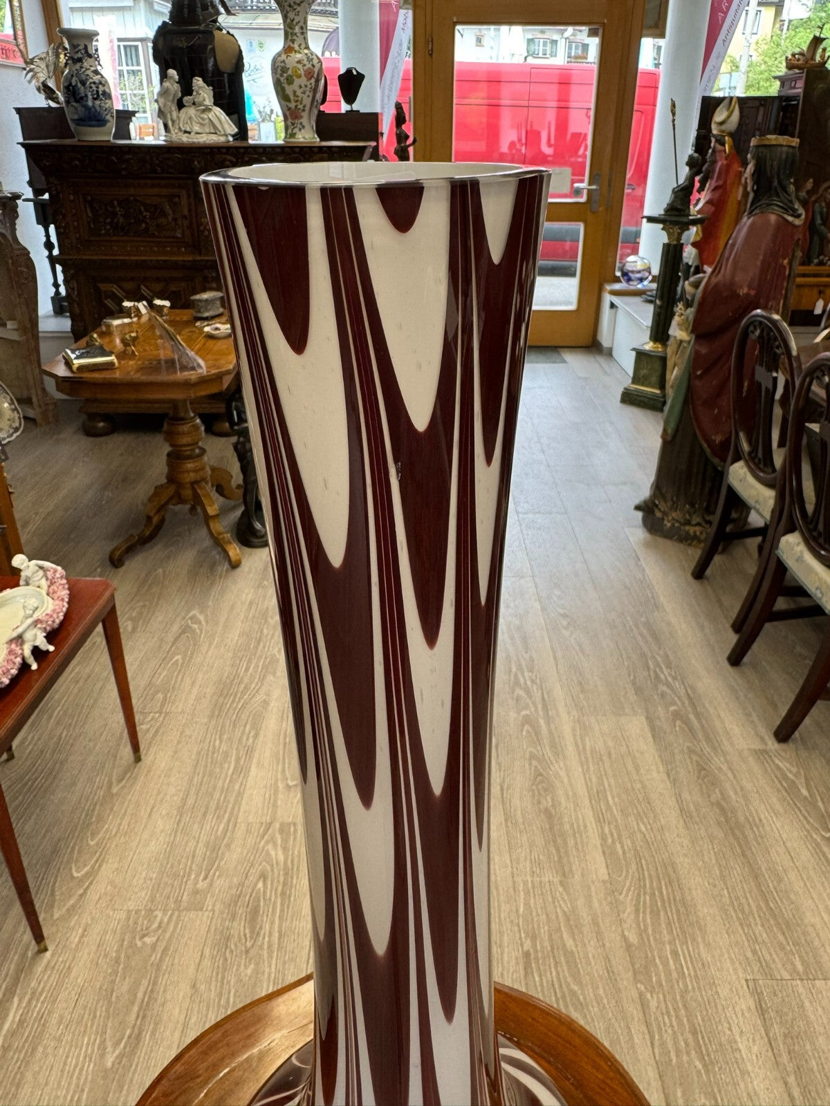 Vintage Bodenvase grosse Vase aus Glas Lollipop Space Age Schott Zwiesel 73x27cm