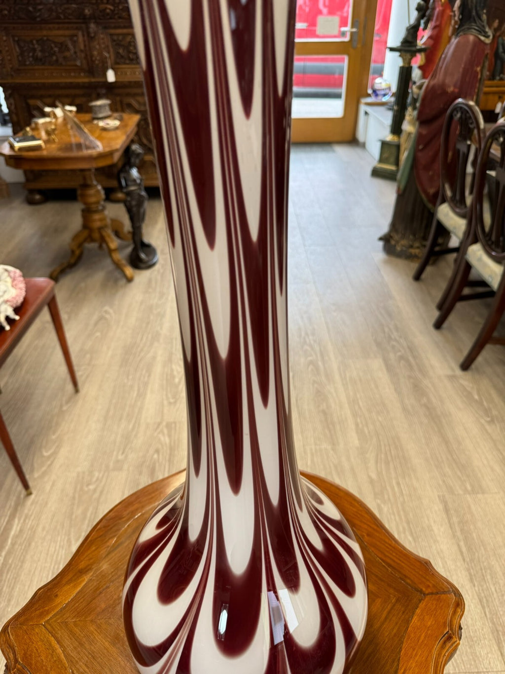 Vintage Bodenvase grosse Vase aus Glas Lollipop Space Age Schott Zwiesel 73x27cm