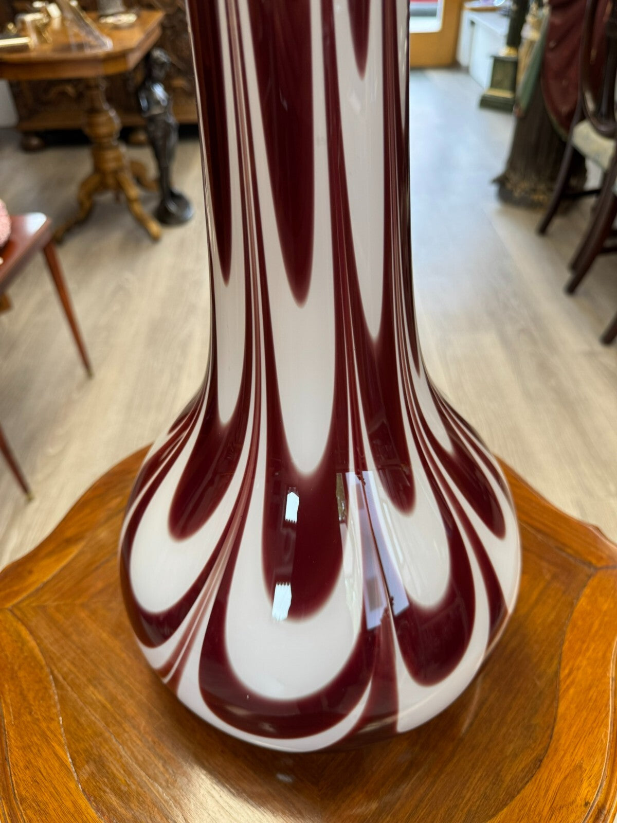 Vintage Bodenvase grosse Vase aus Glas Lollipop Space Age Schott Zwiesel 73x27cm