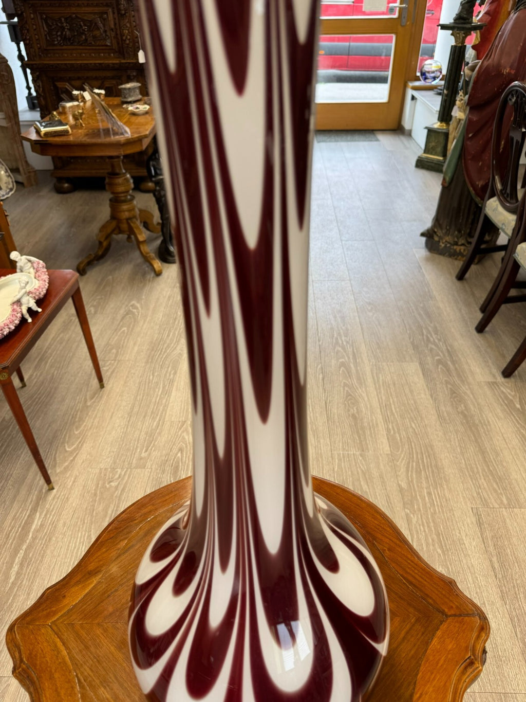 Vintage Bodenvase grosse Vase aus Glas Lollipop Space Age Schott Zwiesel 73x27cm