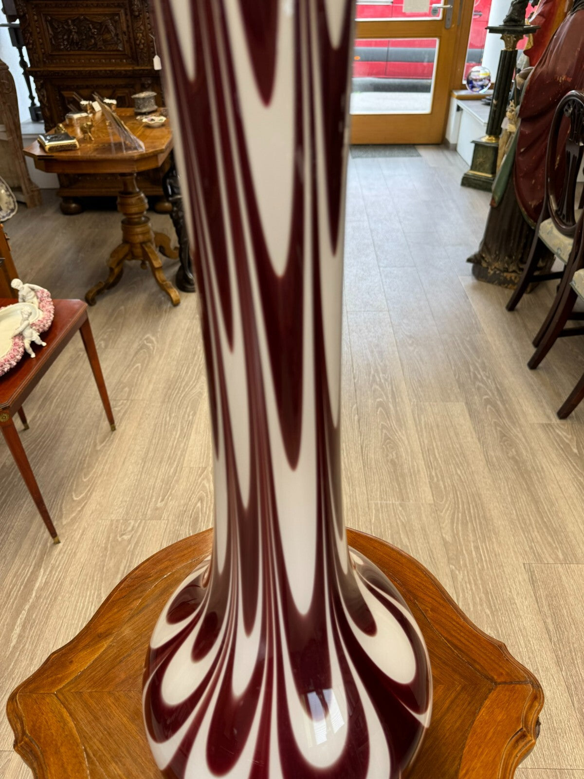 Vintage Bodenvase grosse Vase aus Glas Lollipop Space Age Schott Zwiesel 73x27cm
