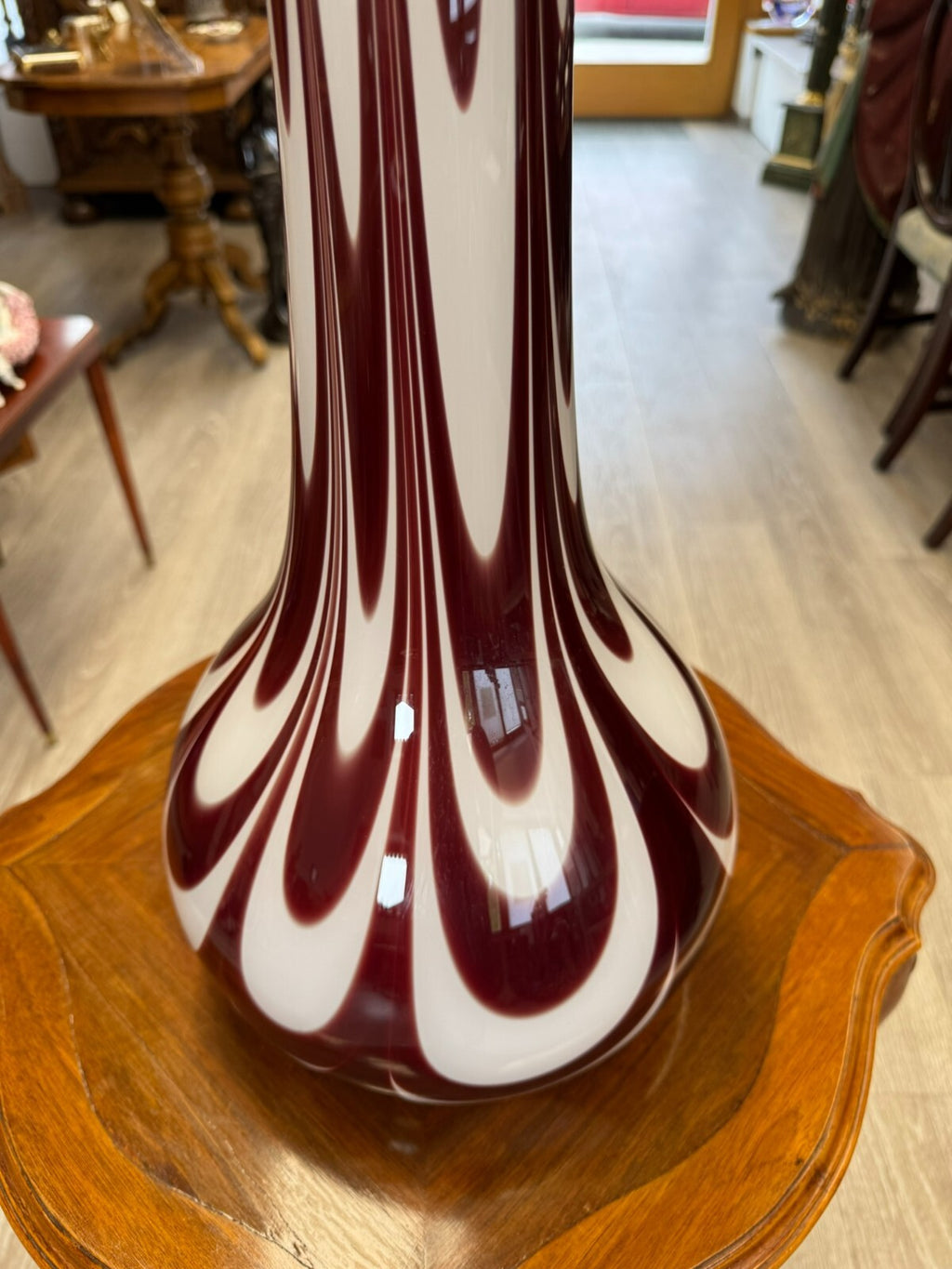 Vintage Bodenvase grosse Vase aus Glas Lollipop Space Age Schott Zwiesel 73x27cm
