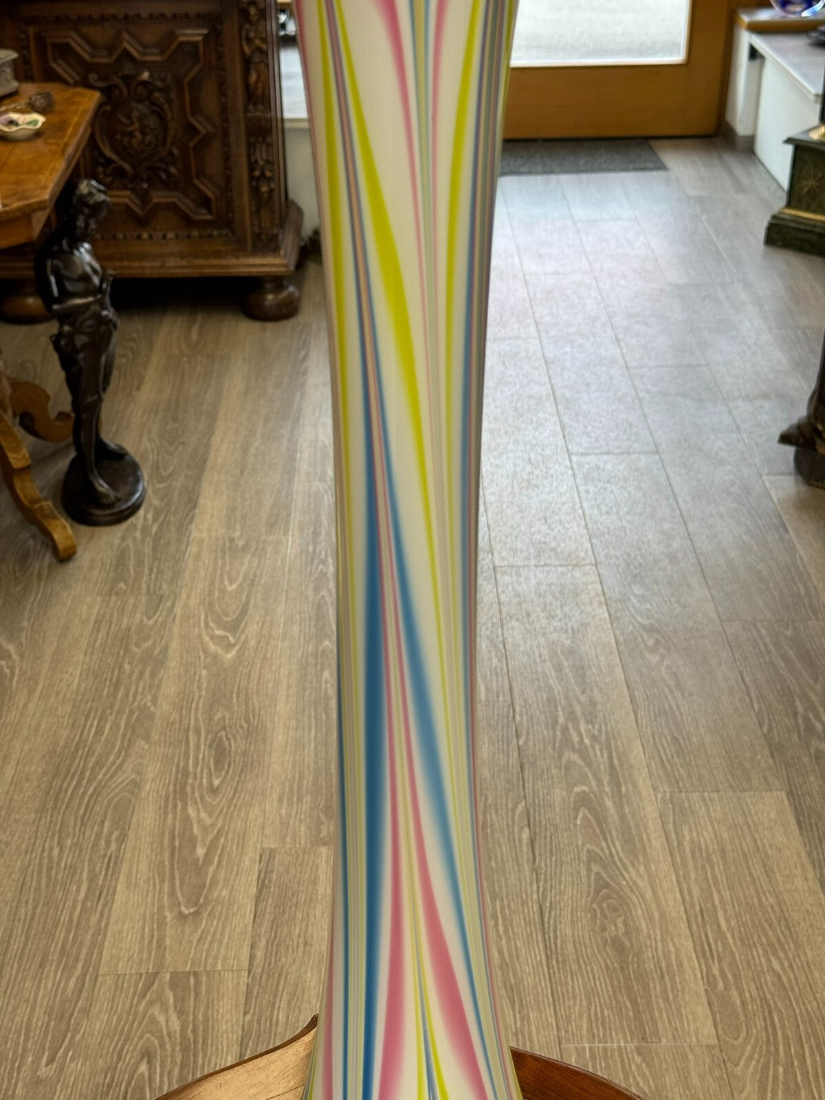Vintage Bodenvase grosse Vase aus Glas Lollipop Space Age Schott Zwiesel 83x20cm