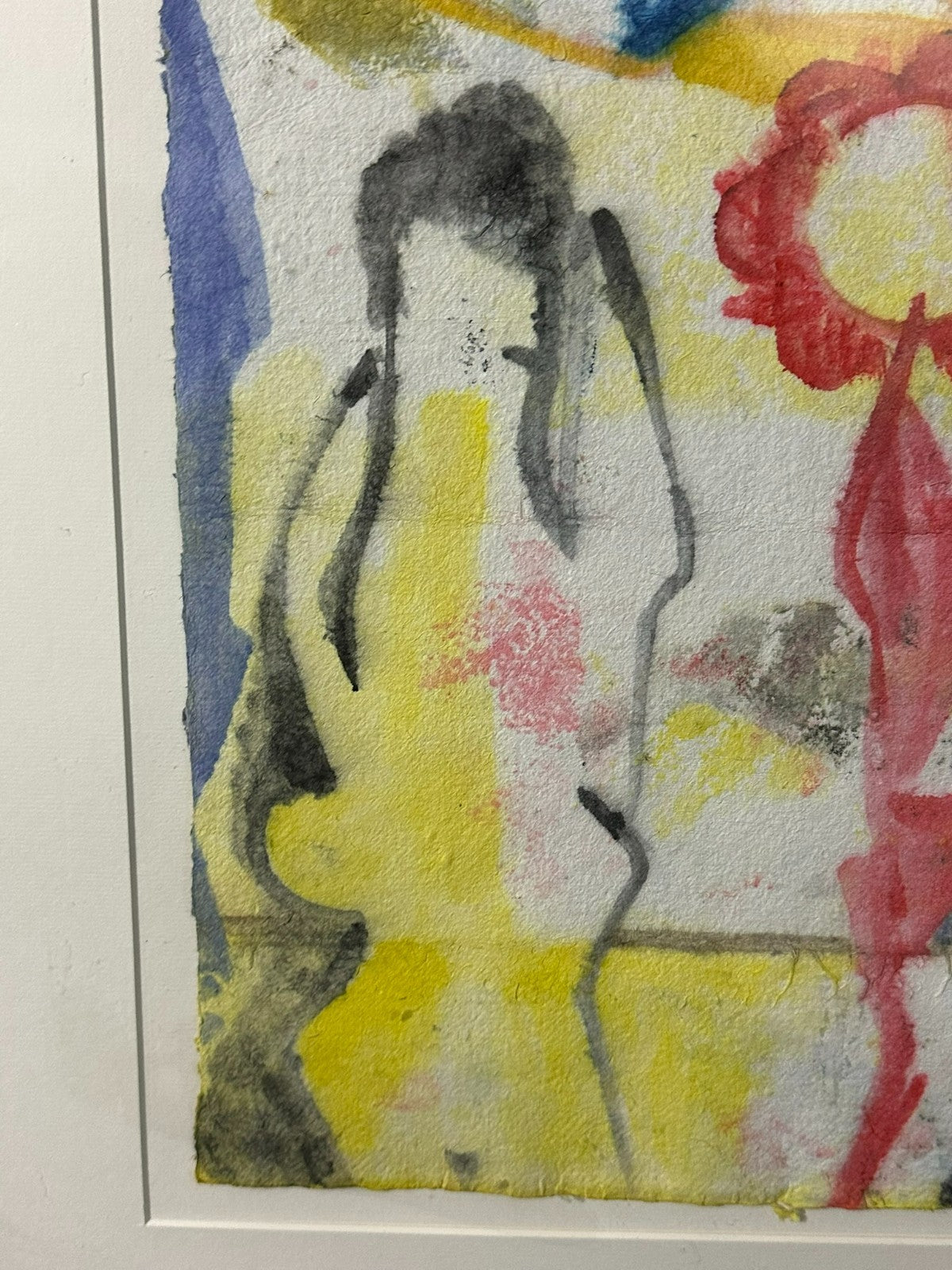 Aquarell auf Büttenpapier, unten rechts signiert und in buntem Rahmen gerahmt