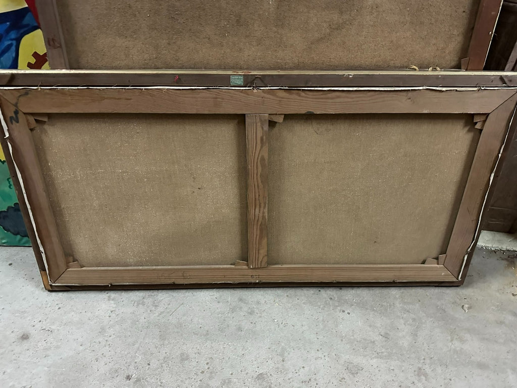 150x70cm grosses Ölgemälde signiert Ilgen Schlafender Akt Erotik Nackte Frau