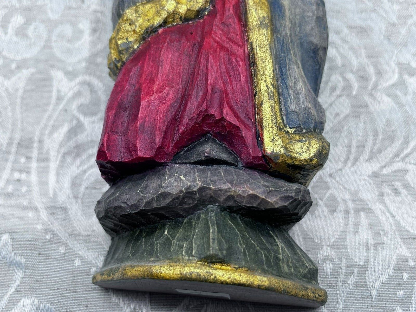 Alte Vintage Heiligenfigur Holz gefasst Heilige Maria Jesus nach antikem Vorbild