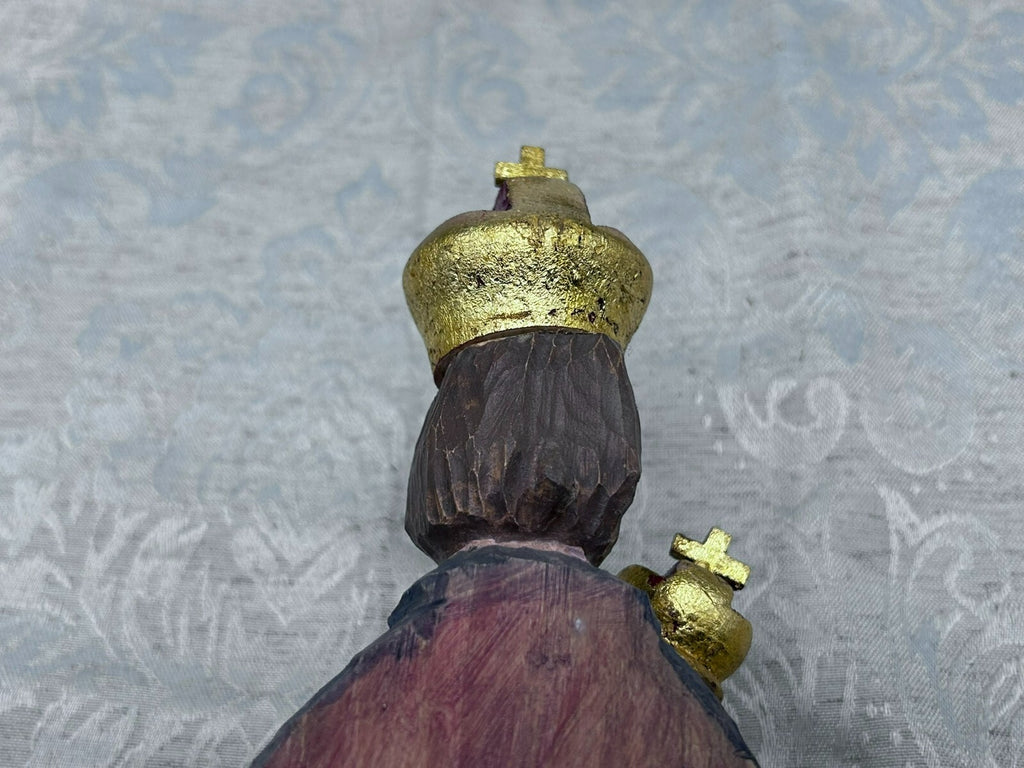 Alte Vintage Heiligenfigur Holz gefasst Heilige Maria Jesus nach antikem Vorbild