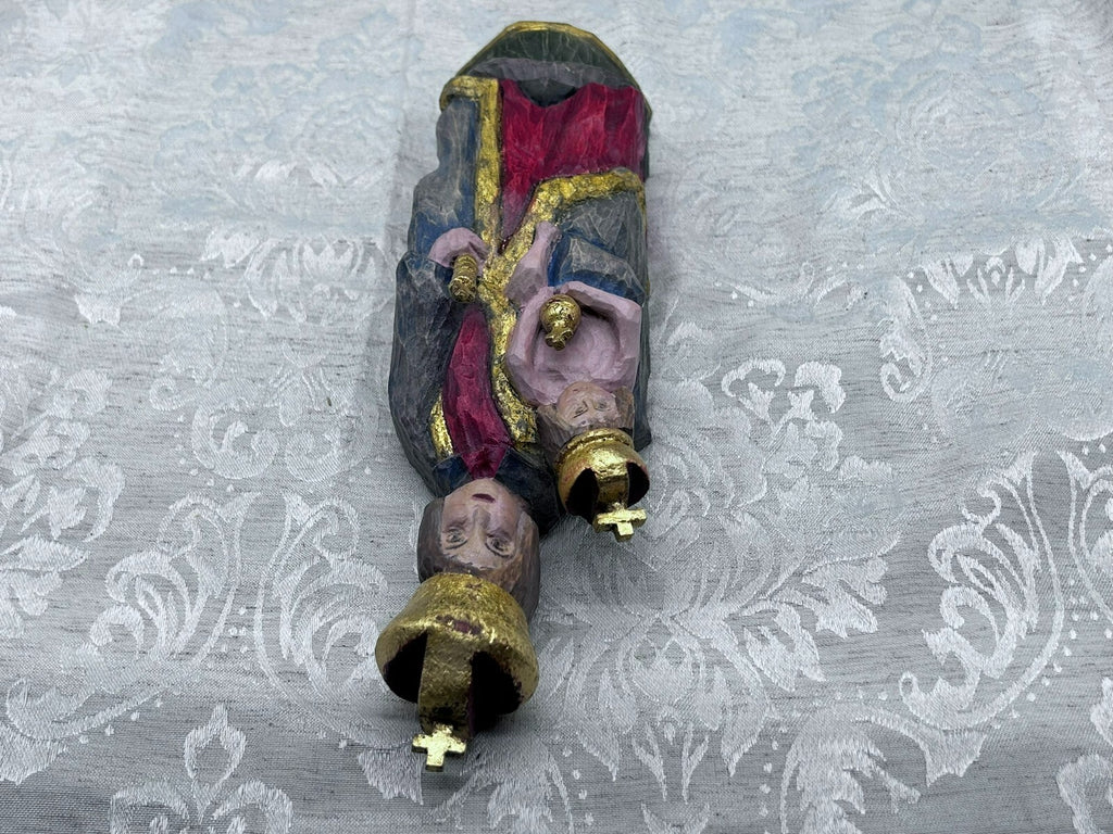 Alte Vintage Heiligenfigur Holz gefasst Heilige Maria Jesus nach antikem Vorbild