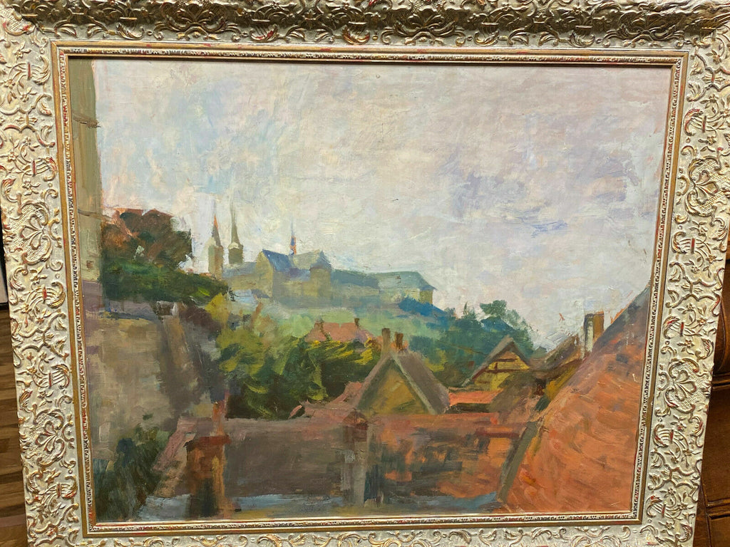 Ölgemälde Blick über Dächer Bamberg Gemälde Alfred Nickisch (1872-1948) Attr.