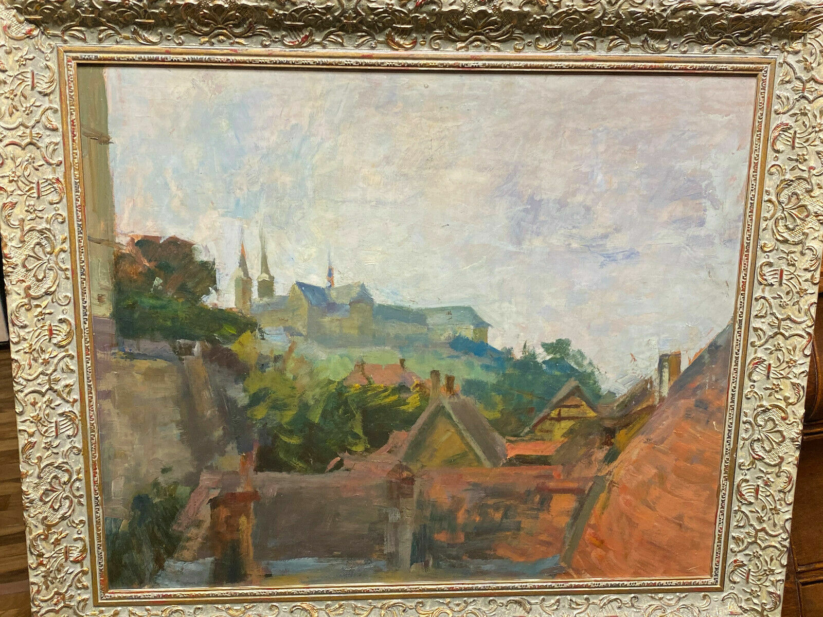 Ölgemälde Blick über Dächer Bamberg Gemälde Alfred Nickisch (1872-1948) Attr.