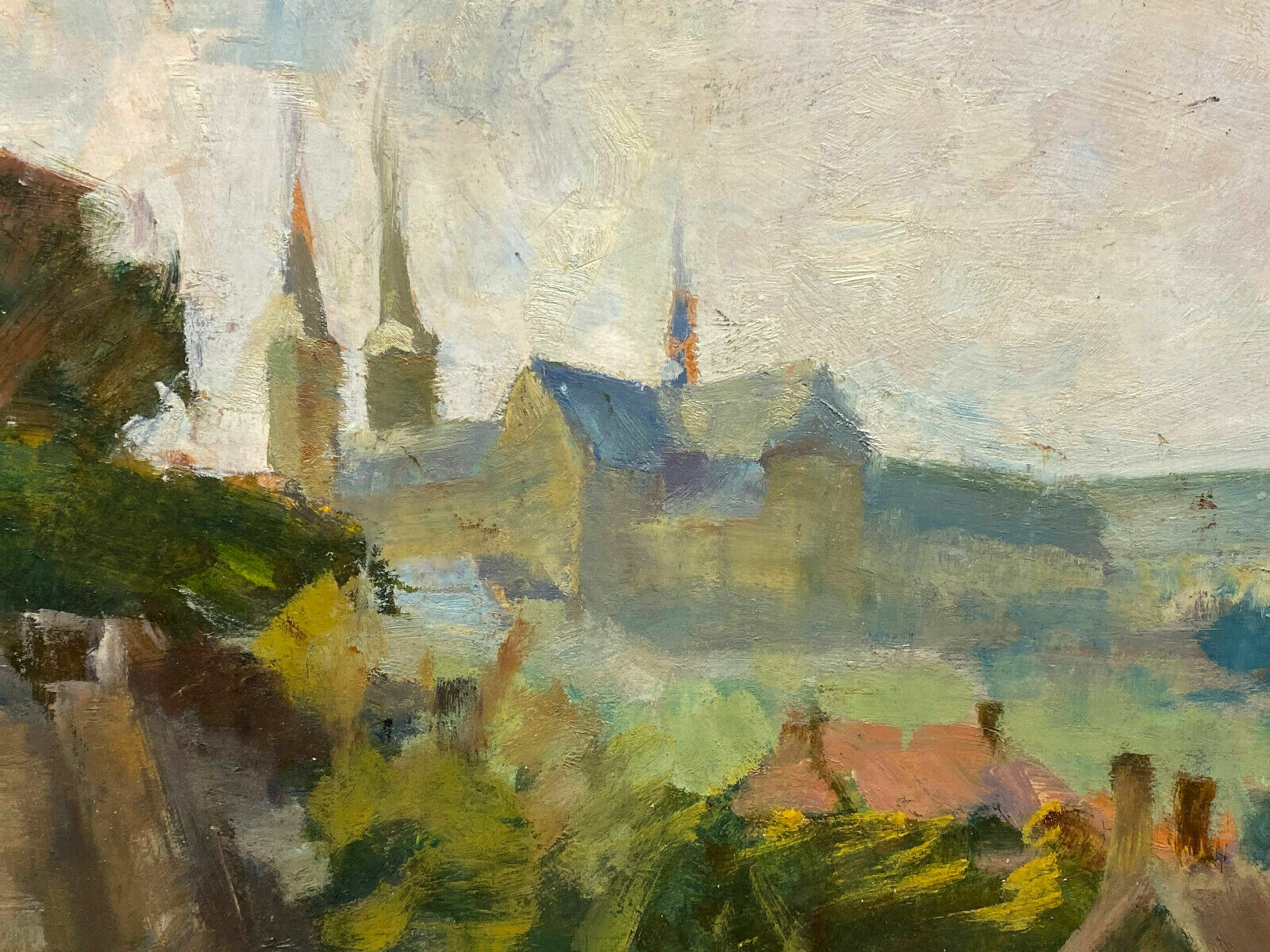 Ölgemälde Blick über Dächer Bamberg Gemälde Alfred Nickisch (1872-1948) Attr.