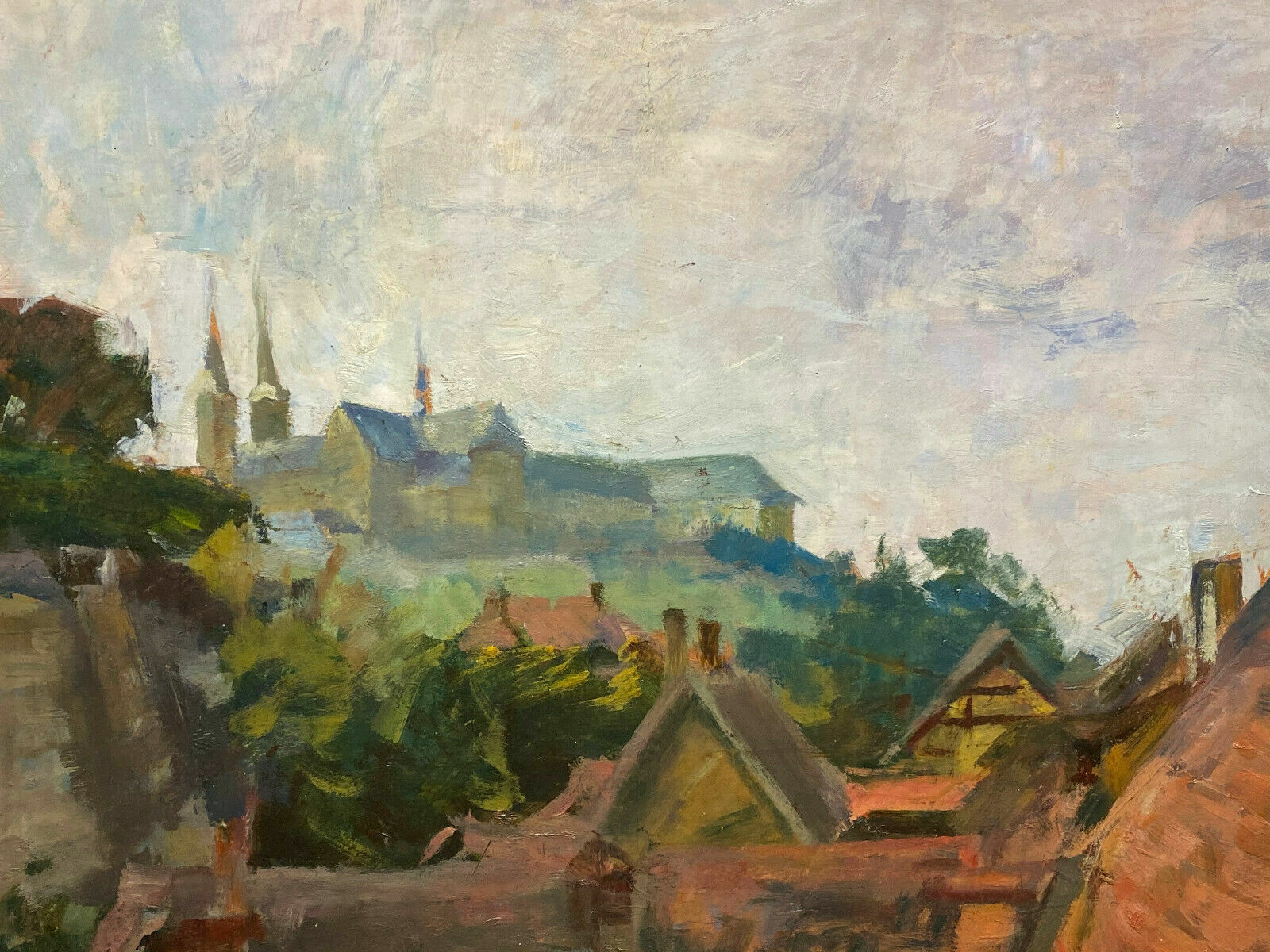 ÖLGEMÄLDE BLICK ÜBER DÄCHER BAMBERG GEMÄLDE ALFRED NICKISCH (1872-1948) attr.
