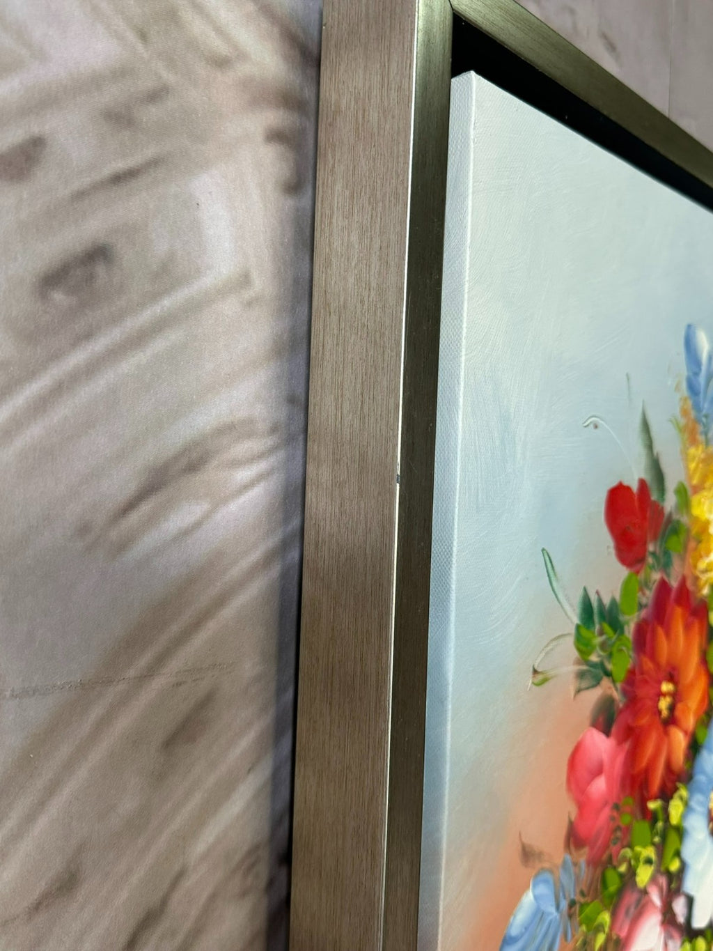 Ölgemälde auf Leinwand Gemälde Blumen Stillleben Rahmen signiert