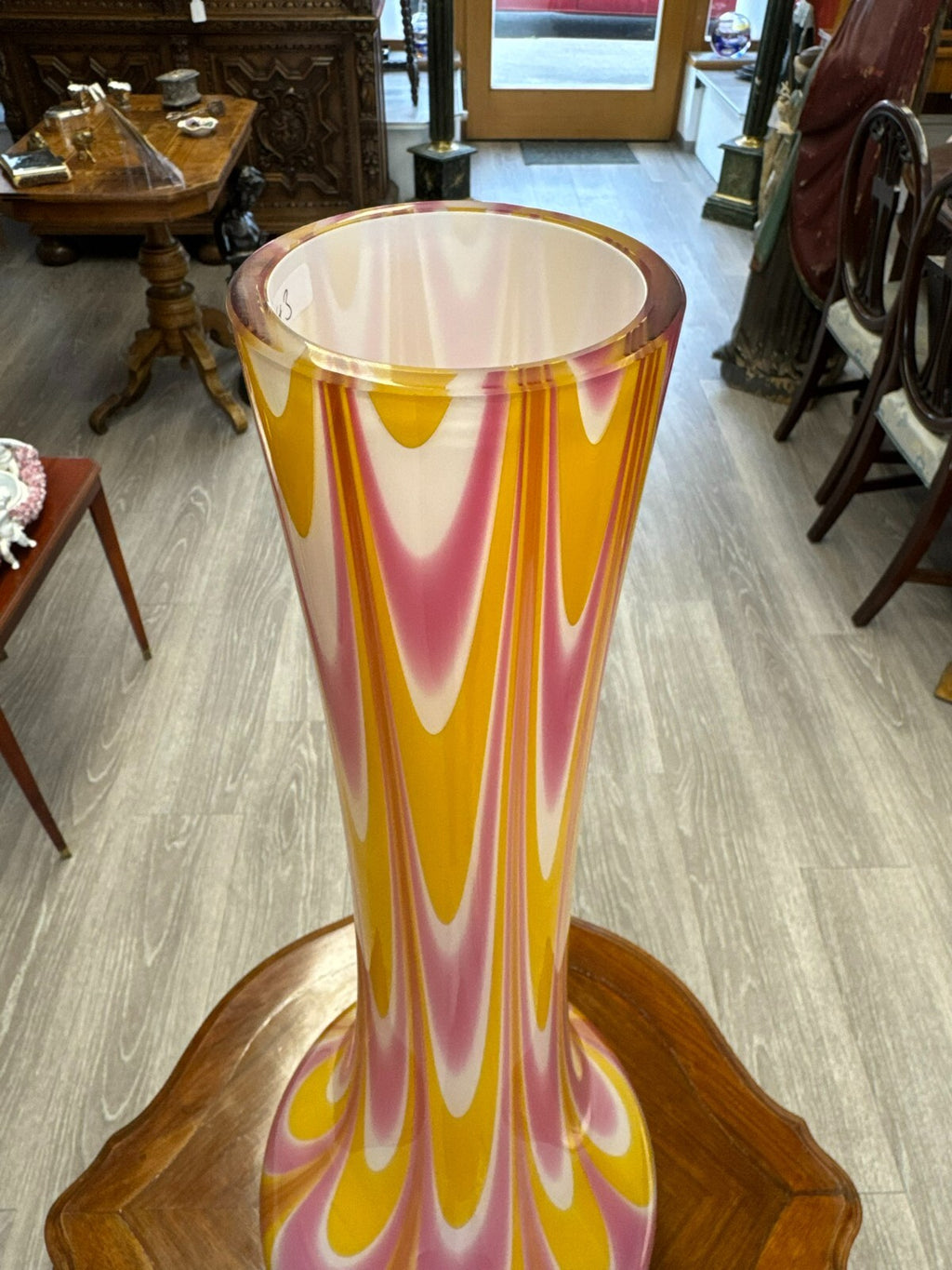 Vintage Bodenvase grosse Vase aus Glas Lollipop Space Age Schott Zwiesel 69x24cm