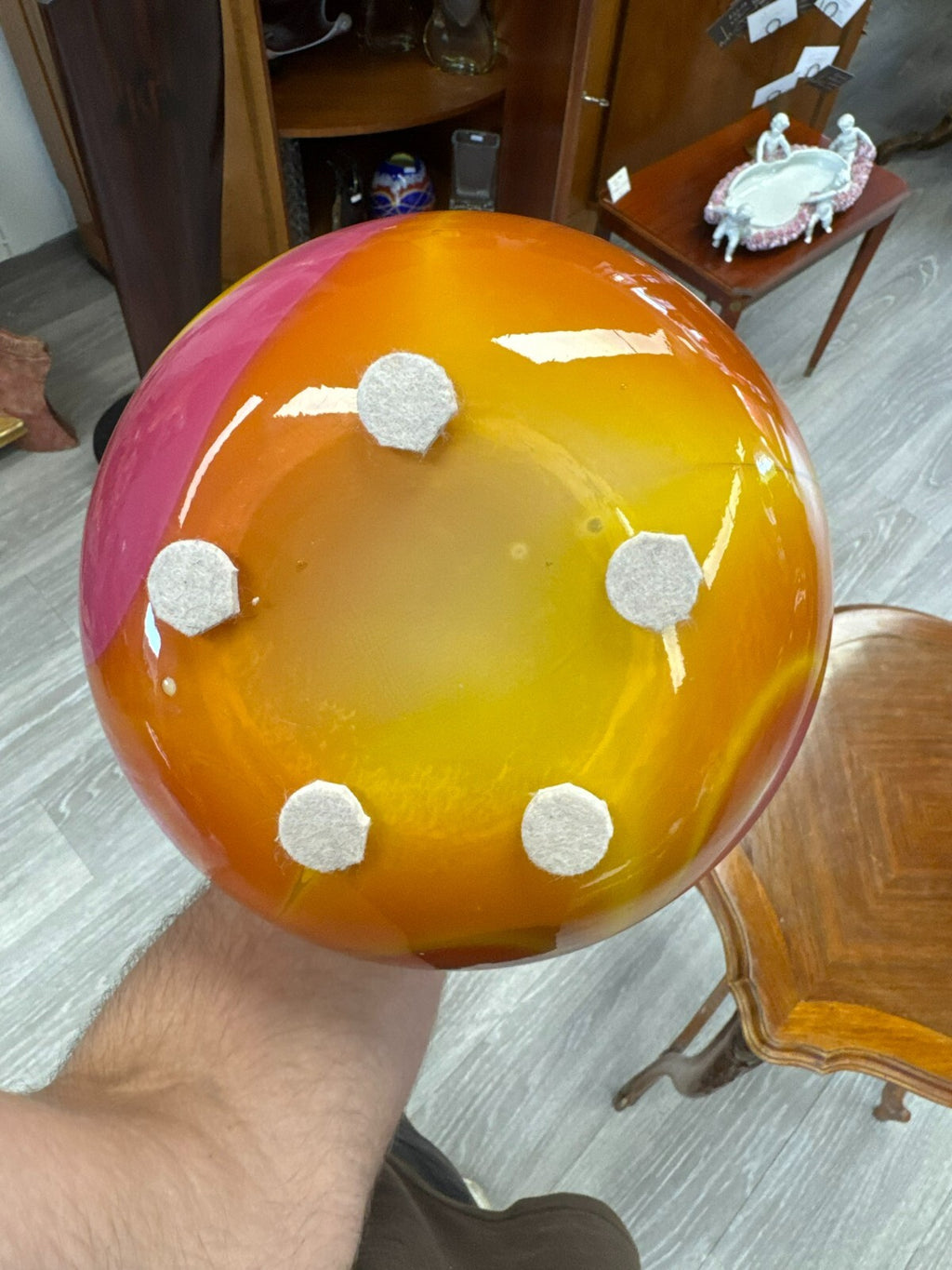 Vintage Bodenvase grosse Vase aus Glas Lollipop Space Age Schott Zwiesel 69x24cm