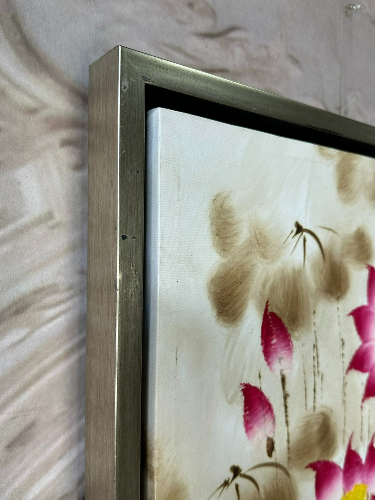 Ölgemälde auf Leinwand Gemälde Blumen Stillleben Rahmen signiert