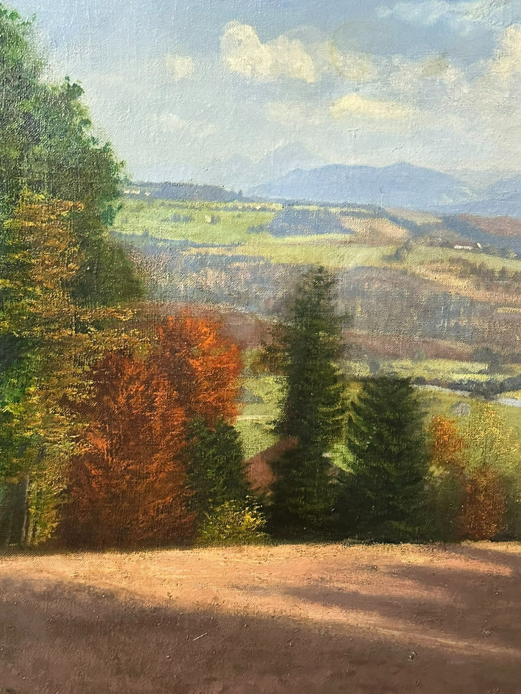 Philipp Graf (1874-1947) Ölgemälde Landschaft vor Gebirge
