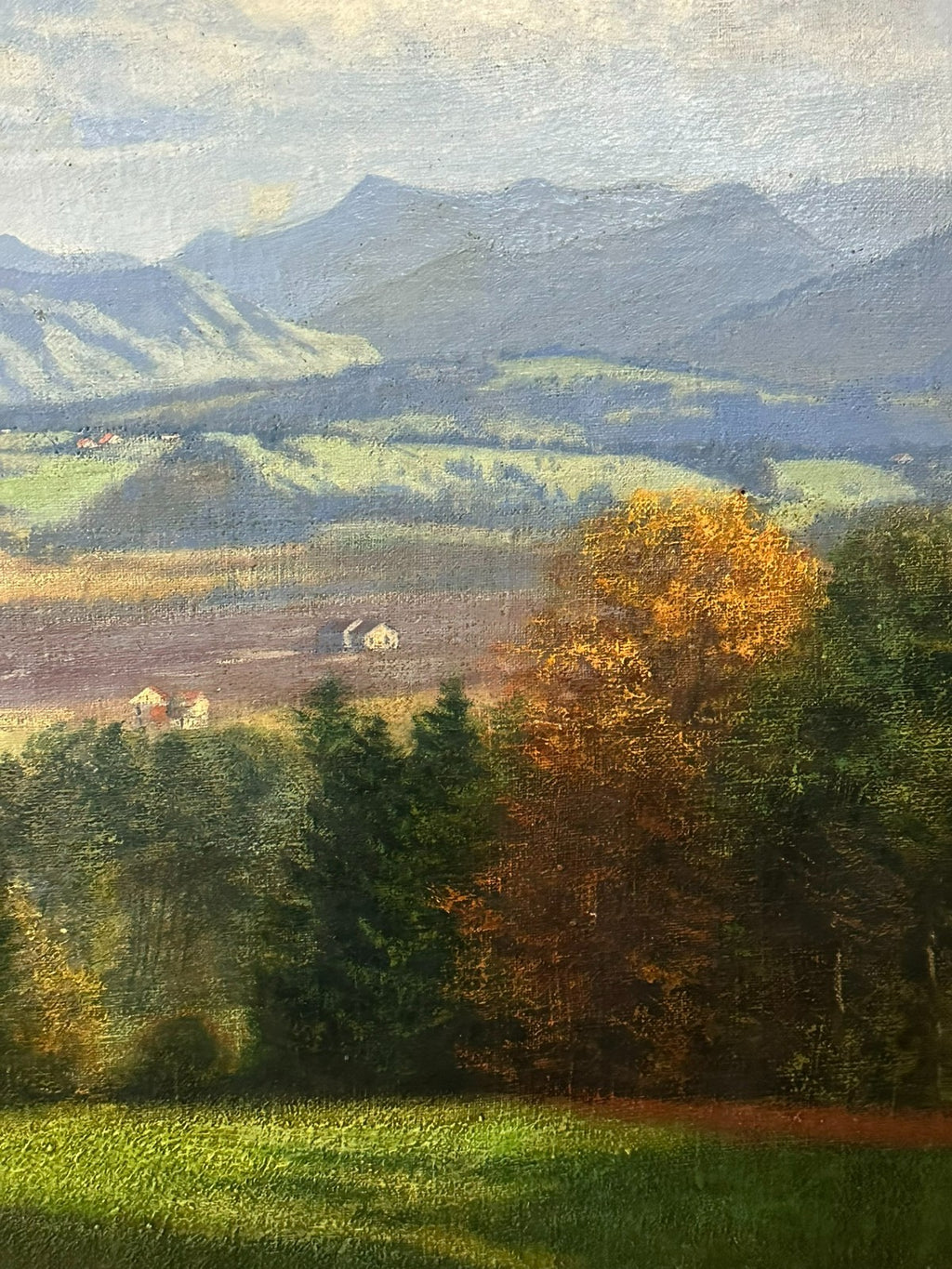Philipp Graf (1874-1947) Ölgemälde Landschaft vor Gebirge