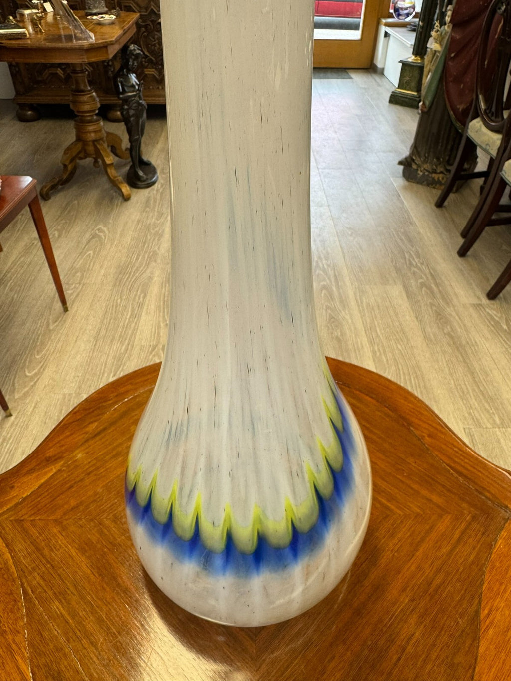 Vintage Bodenvase grosse Vase aus Glas Lollipop Space Age 81x20cm
