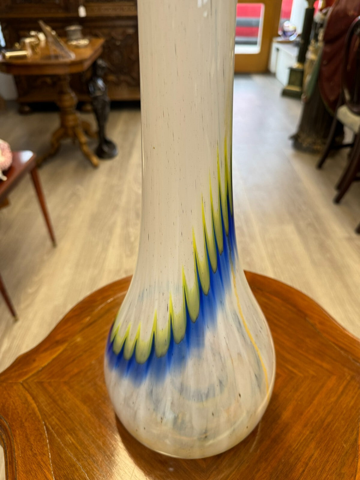 Vintage Bodenvase grosse Vase aus Glas Lollipop Space Age 81x20cm