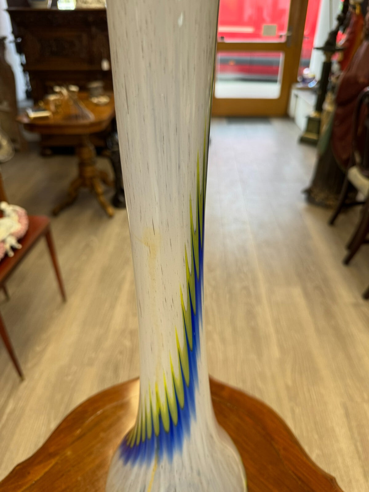 Vintage Bodenvase grosse Vase aus Glas Lollipop Space Age 81x20cm