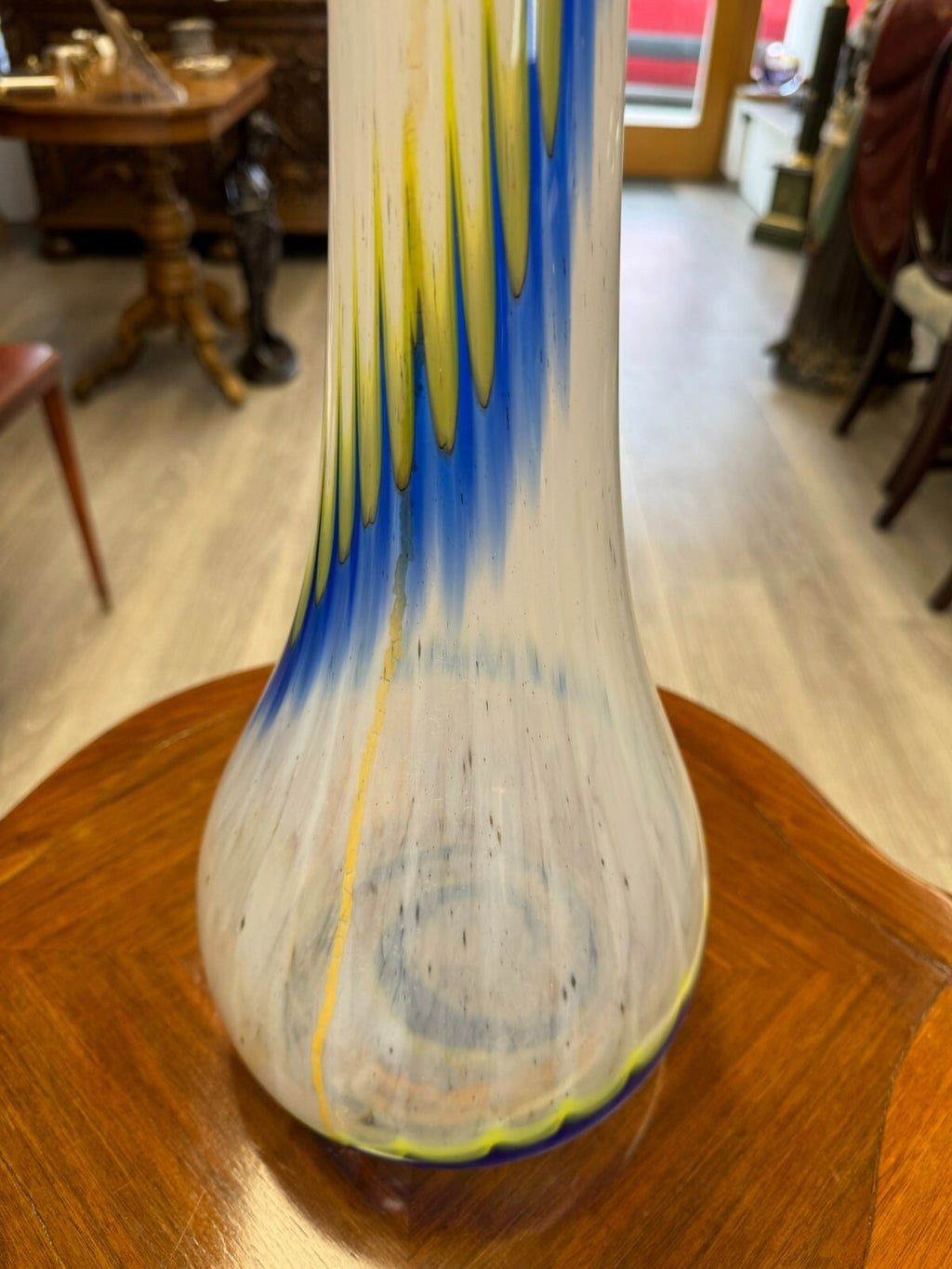 Vintage Bodenvase grosse Vase aus Glas Lollipop Space Age 81x20cm