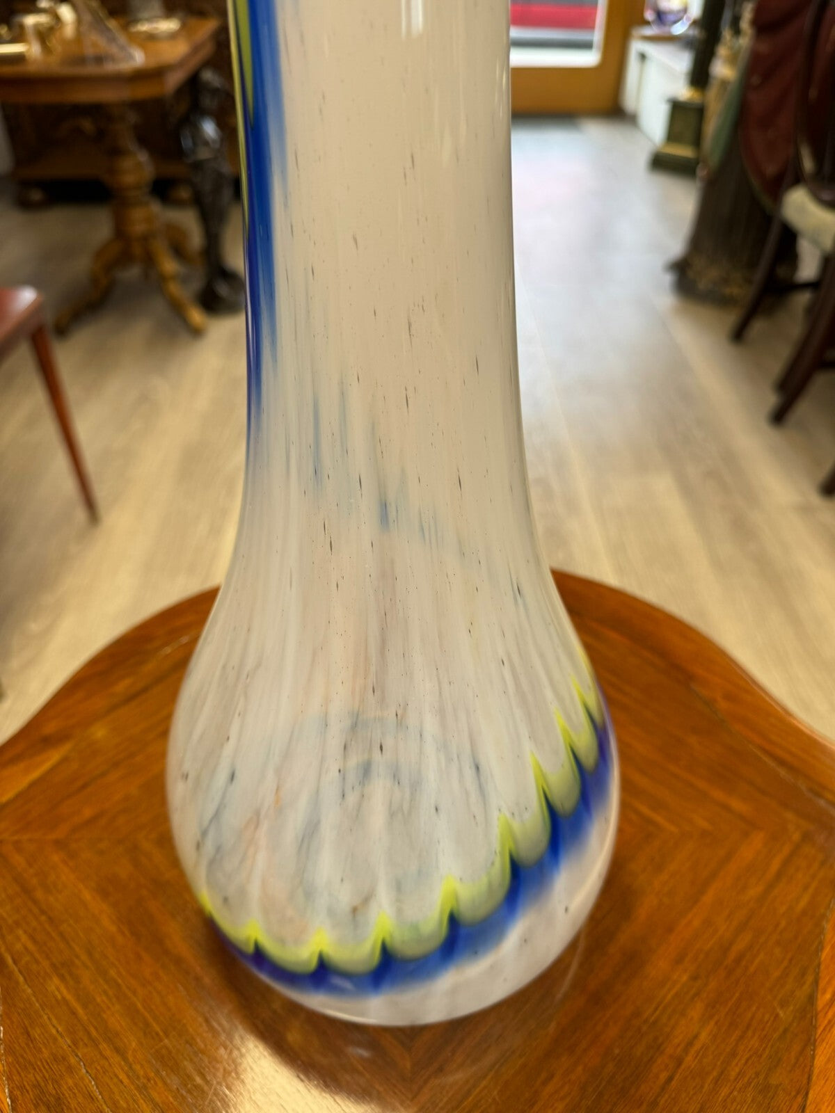 Vintage Bodenvase grosse Vase aus Glas Lollipop Space Age 81x20cm