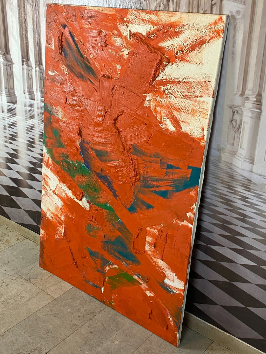 Grosses Acrylgemälde Abstrakt Gemälde von Waldemar Kufner (1940-2016) 150x100cm