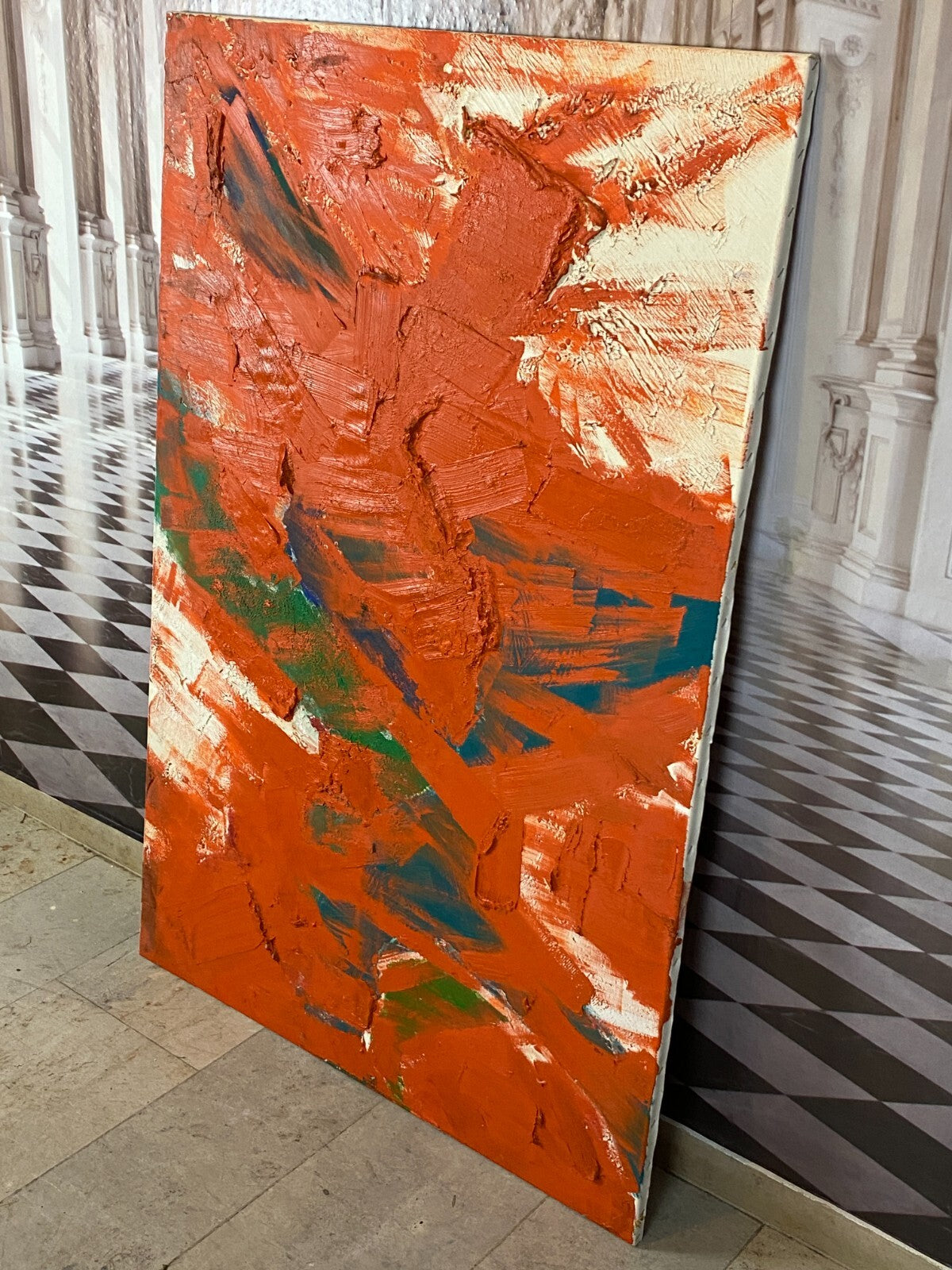 Grosses Acrylgemälde Abstrakt Gemälde von Waldemar Kufner (1940-2016) 150x100cm