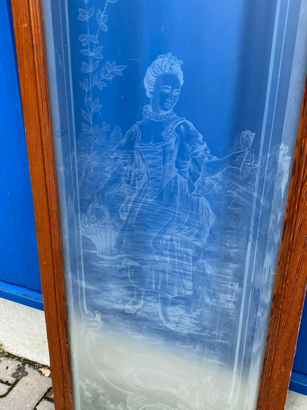 3x Jahreszeiten Glasscheibe Glas Fenster antik original um 1880 Historismus