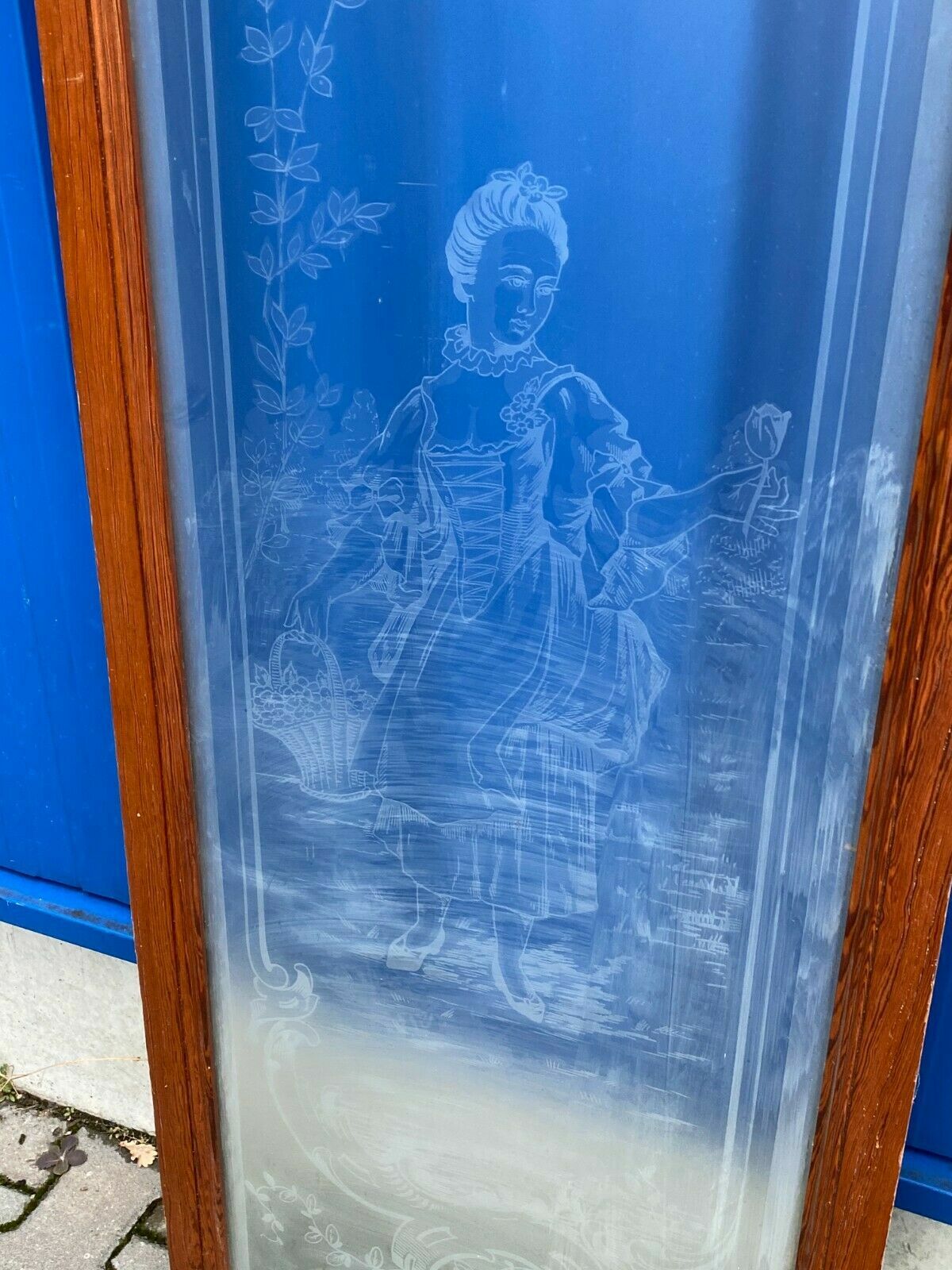 3x Jahreszeiten Glasscheibe Glas Fenster antik original um 1880 Historismus
