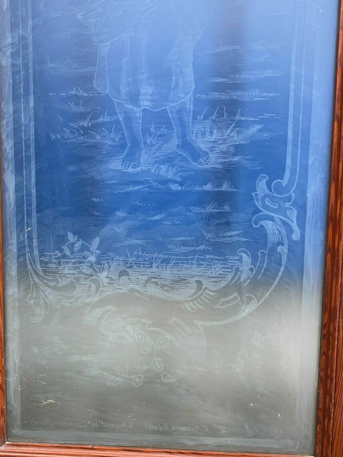 3x Jahreszeiten Glasscheibe Glas Fenster antik original um 1880 Historismus