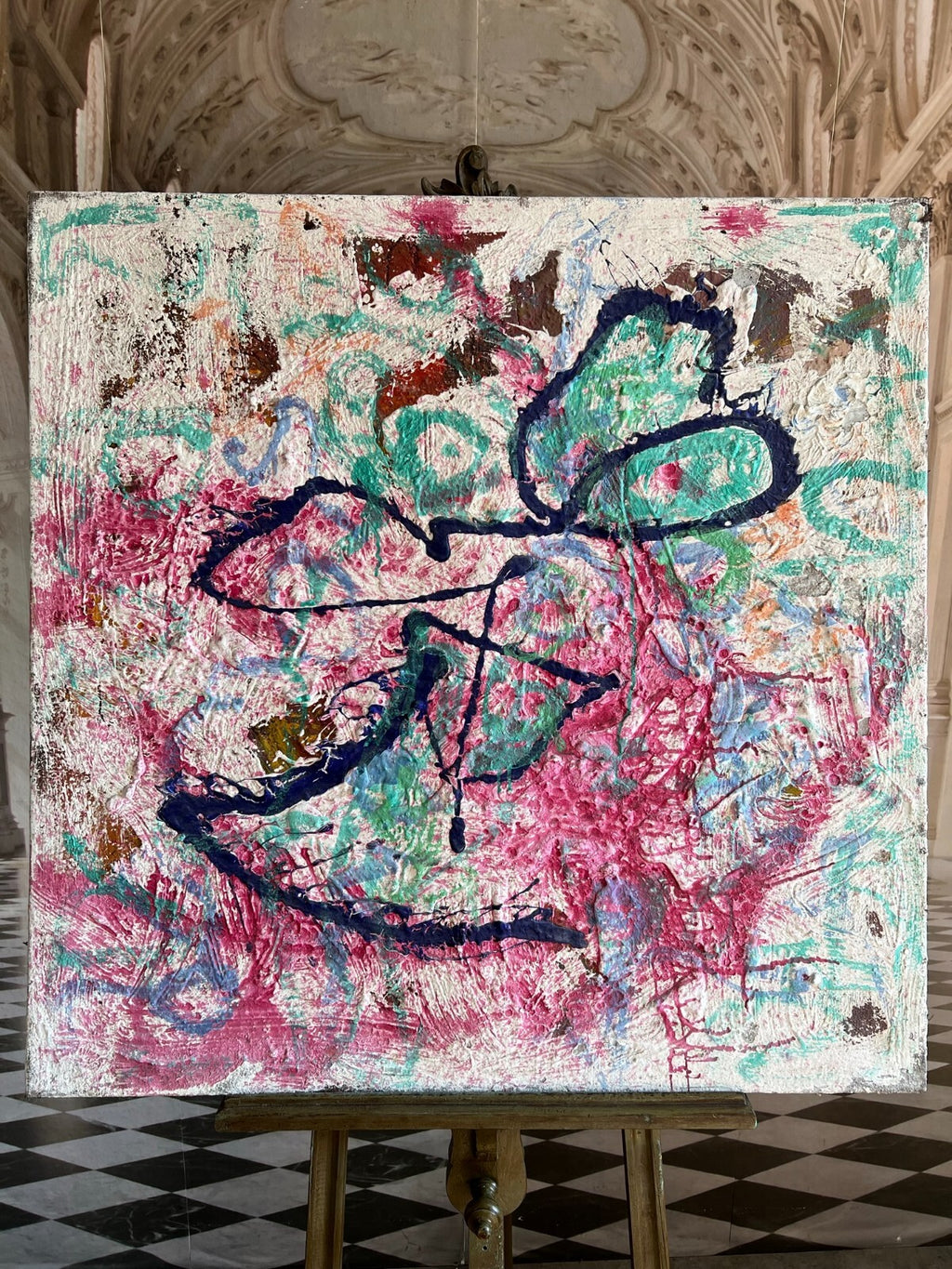 Acrylgemälde Modern grosses Gemälde von Waldemar Kufner (1940-2016) 100x100cm