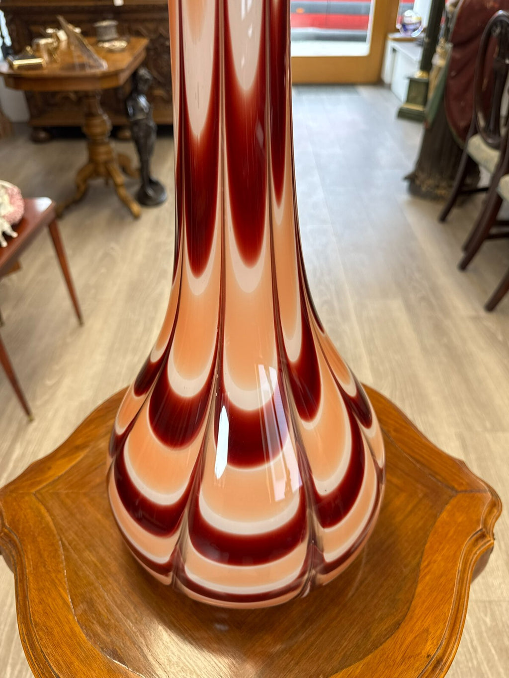 Vintage Bodenvase grosse Vase aus Glas Lollipop Space Age Schott Zwiesel 80x27cm