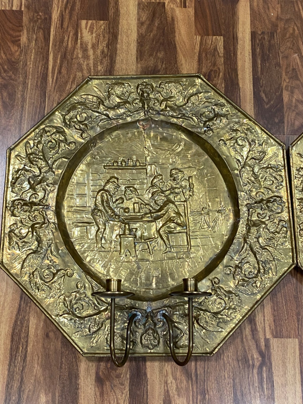 Wandleuchter Historismus 19 tes Jhdt Figürlich Niederlande 58cm Durchmesser