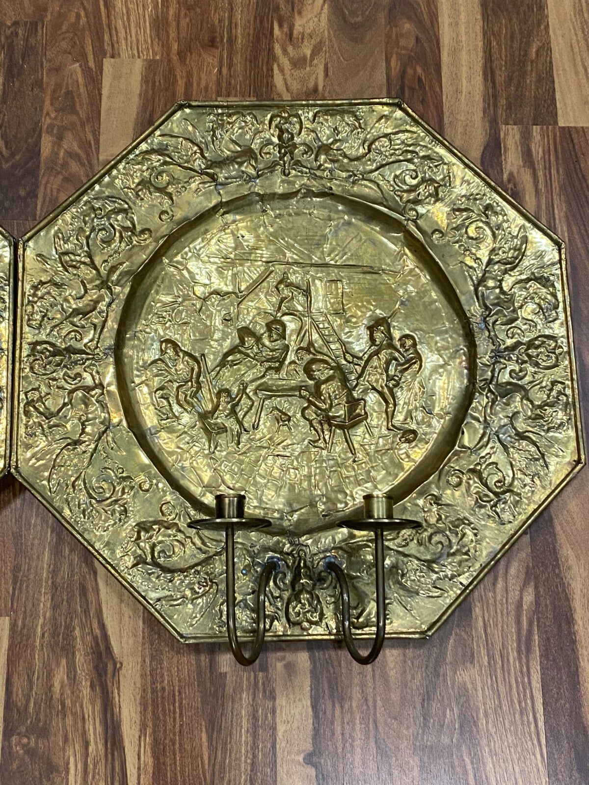 Wandleuchter Historismus 19 tes Jhdt Figürlich Niederlande 58cm Durchmesser