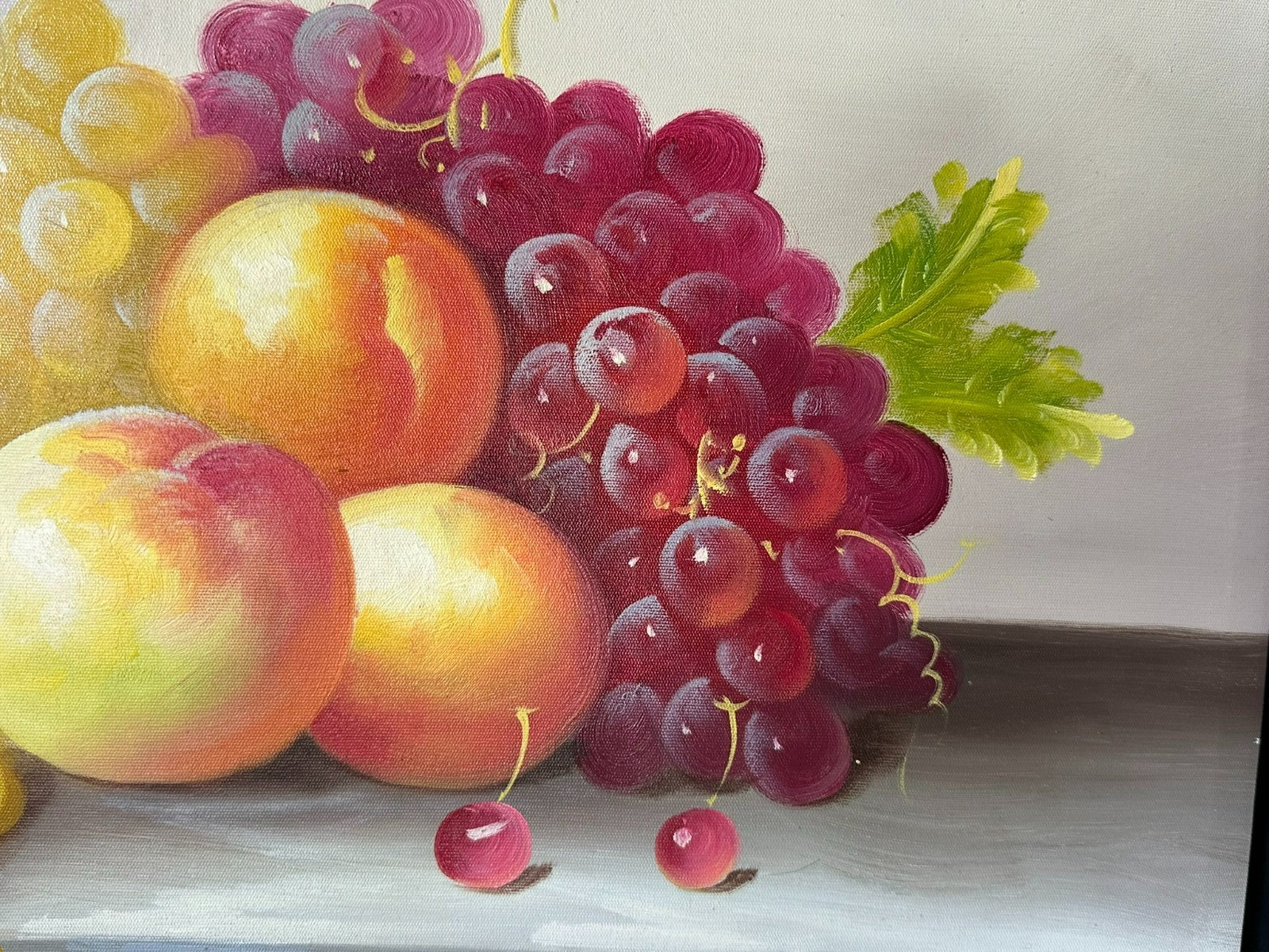 Ölgemälde auf Leinwand Gemälde Obst Stillleben Rahmen signiert