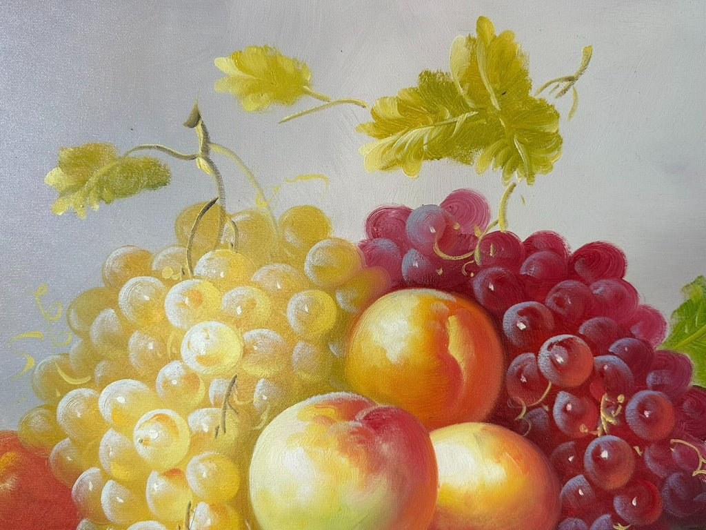 Ölgemälde auf Leinwand Gemälde Obst Stillleben Rahmen signiert