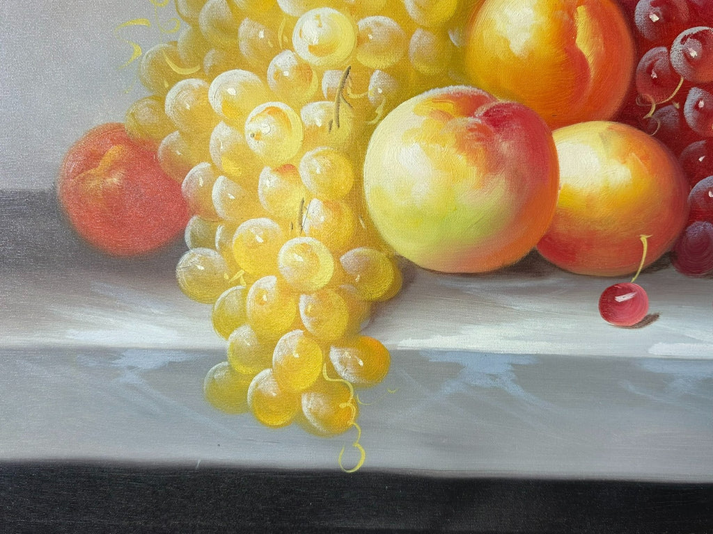 Ölgemälde auf Leinwand Gemälde Obst Stillleben Rahmen signiert