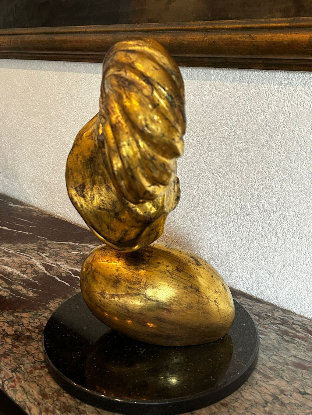 Unikat Keramik Skulptur Modern Clara Enzo Arduini vergoldet Granit Sockel