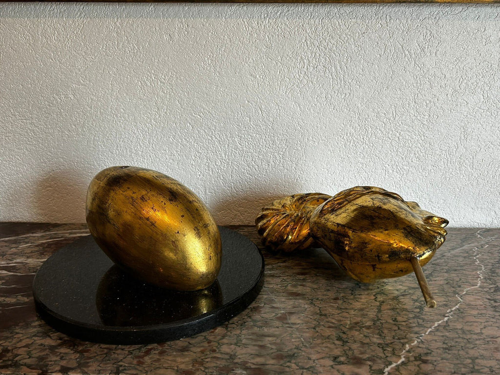 Unikat Keramik Skulptur Modern Clara Enzo Arduini vergoldet Granit Sockel