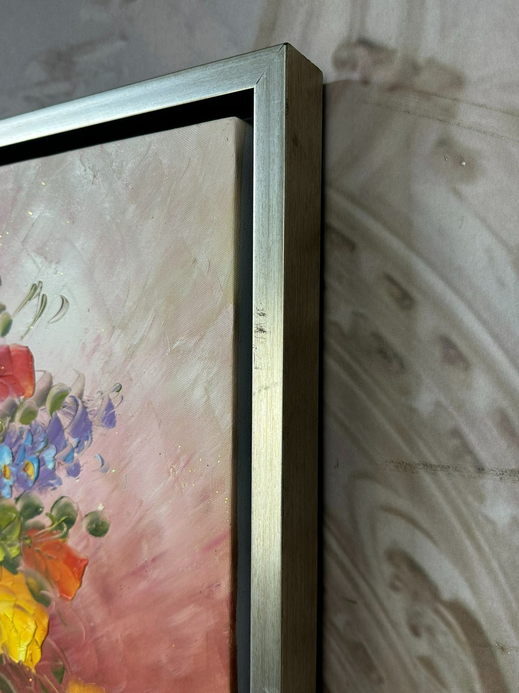 Ölgemälde auf Leinwand Gemälde Blumen Stillleben Rahmen signiert