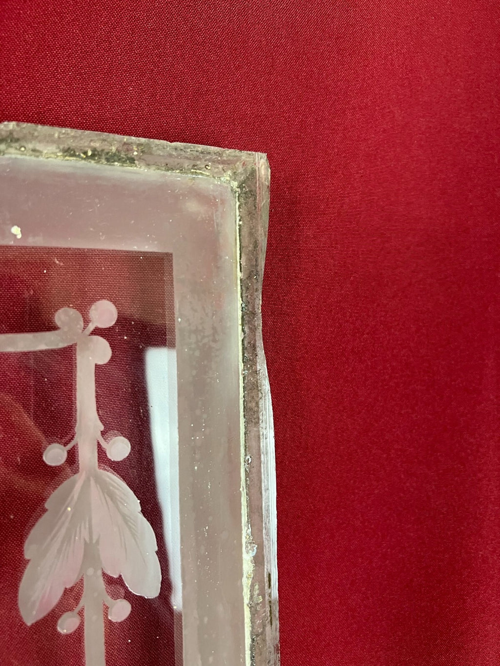 Antike Glasscheibe Glas Fenster Jugendstil original um 1900 Girlanden
