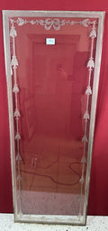 ANTIKE GLASSCHEIBE GLAS FENSTER JUGENDSTIL ORIGINAL UM 1900 GIRLANDEN