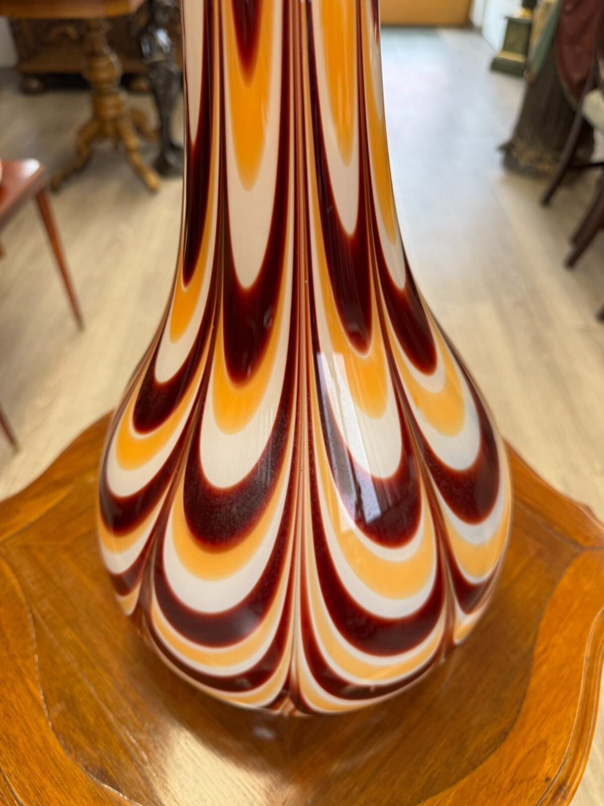Vintage Bodenvase grosse Vase aus Glas Lollipop Space Age Schott Zwiesel 81x27cm